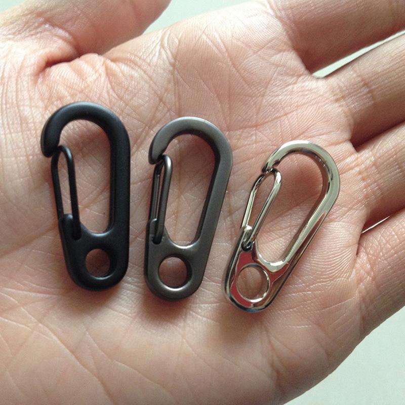 Outdoor Mini Portable Carabiner Hook Stainless Steel Keychain Buckle Release Keyring Tents Spring Snap Hook