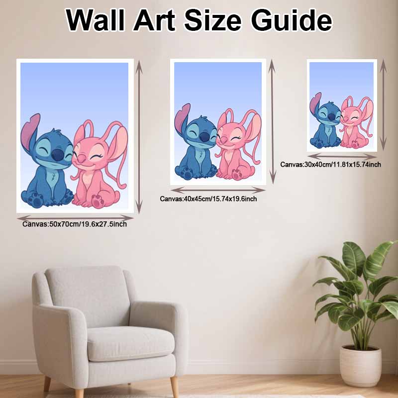 Disney Diamond Painting 5D DIY Stitch Angel Diamond Painting Art Diamond Painting Kit Adult/Beginner Gift Idea Home Decor