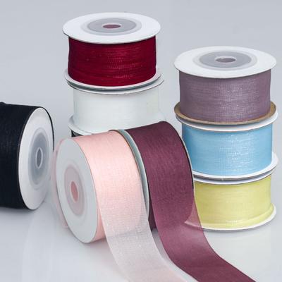 2,5 cm Transparent Pärlvit Snöband Blomma Förpackningsband Handgjord DIY Hårdekoration Förpackningsband TillbehörBandrosett DIY Blomma Handgjord