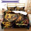 3PC Custom Name Lion Majesty Artwork Bedding Set Duvet Cover Closure Includes 1 Duvet Cover & 2 Pillowcases for Bedroom