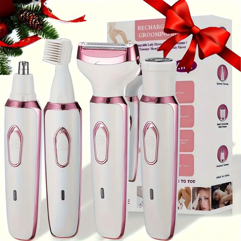 

Electric Razor for Women Hair Trimmer for Face Nose Eyebrow Beard Mustache Arm Leg Armpit Bikini Painless Portable Body Shavers Set Four-in-one suit