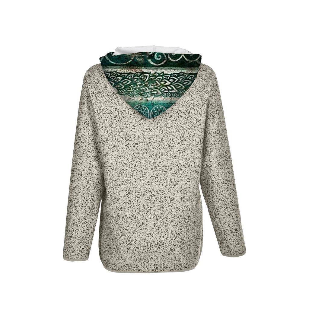 Dámská mikina s kapucí Ležérní svetr tunika košile s dlouhým rukávem