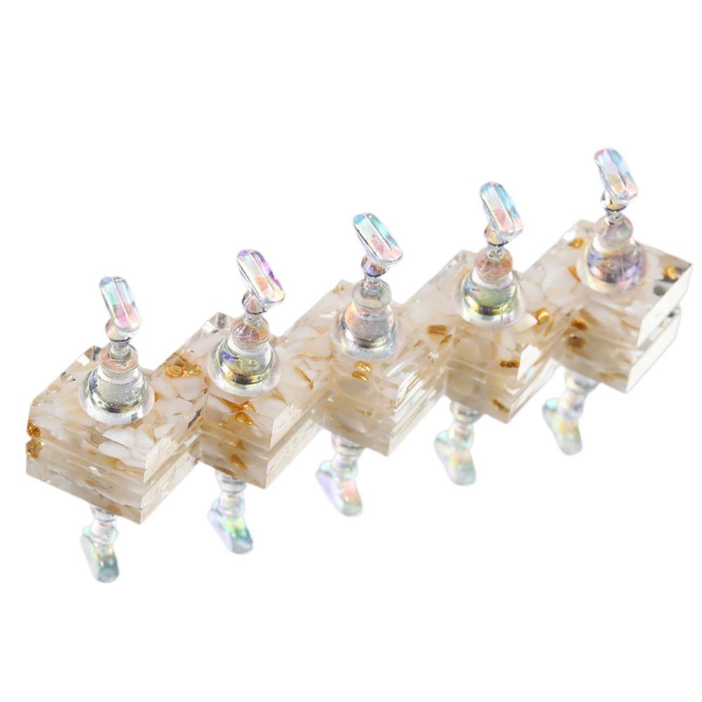 5 Nail Holders Acrylic False Nail Stand Square/Round Base Nail Tips Display Kit  Beginner