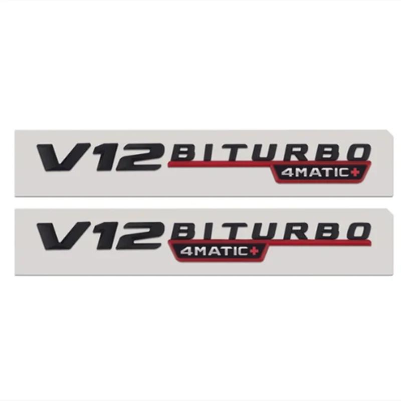 Car Chrome 3D Letters Label V12 BITURBO 4MATIC For Mercedes Benz AMG C43 C63 C63S E43 E53 E63S S65L Front Fender Side Stickers YY8