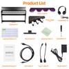 Piano Digitale Compatibile Bluetooth 88 Tasti con Triplo Pedale e MIDI USB, Tasti Sensibili al Tocco, 88 Tasti Pesati Jack Cuffie, Schermo LED,