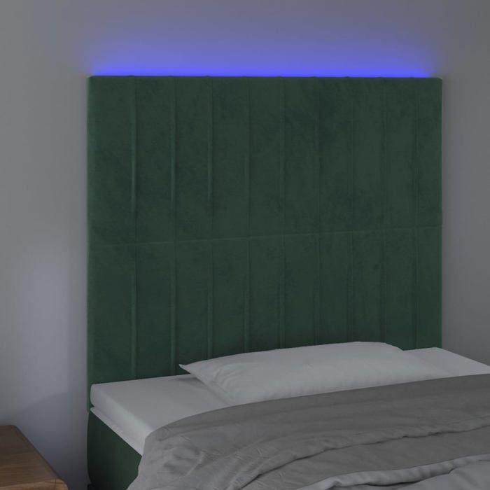VidaXL LED Headboard Bedroom Furniture Single Bed Accessory Headboard Bed Frame Interior Dark Green 3122707
