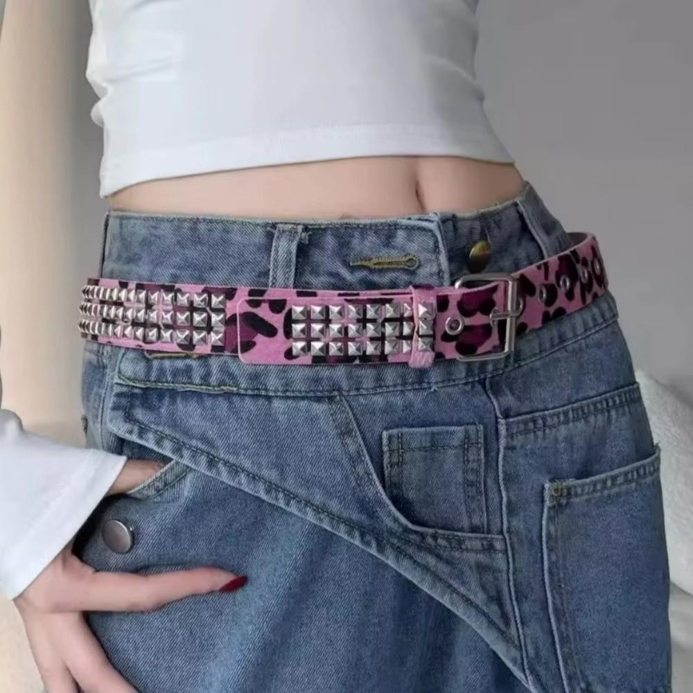 Buckle Gothic Waistband Metal Y2K Belt Fashion Punk Rivet Belt  Rock