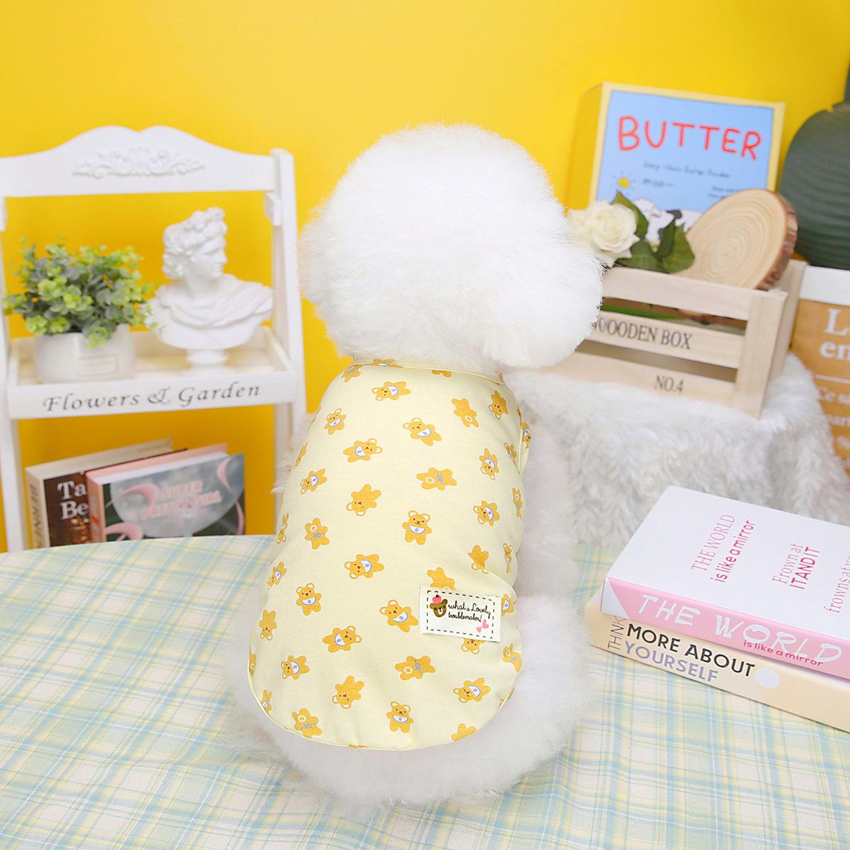 

Летняя майка для питомцев, весенне-летняя юбка для собак, плюшевый шнауцер, маленькая собака, летняя майка с медведем, жилет для собак, одежда для собак XXL