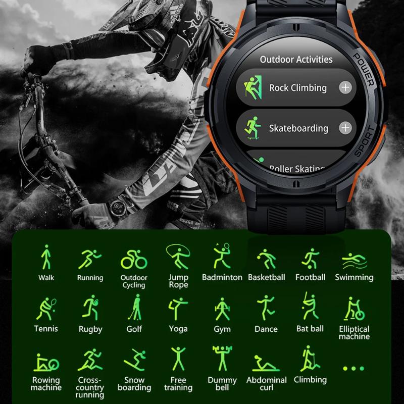 Neue Smartwatches für Herren AMOLED-Bildschirm 1,43" 1ATM Wasserdicht Herzfrequenzmesser Sport-Smartwatch Bluetooth-Anruf Damen Fitness