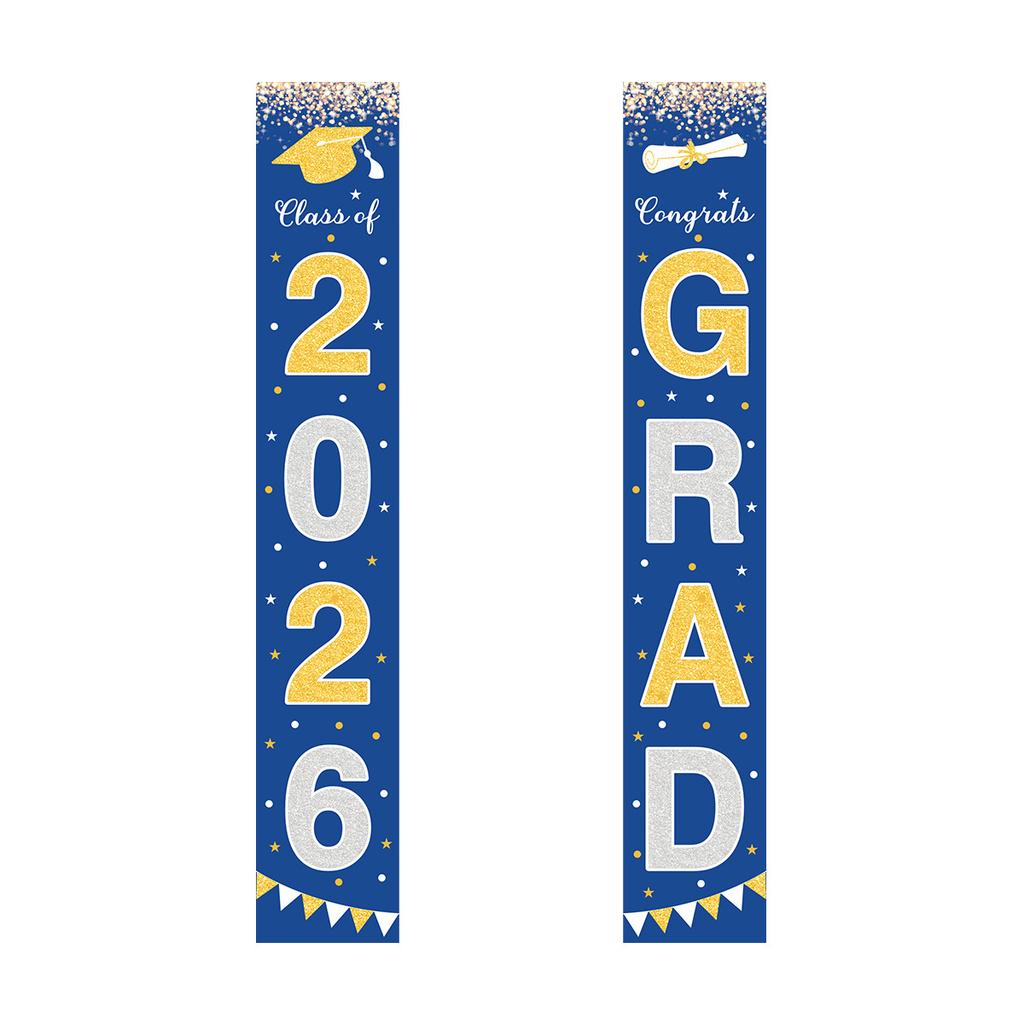 Graduation Season Theme Party Decoration Door Curtain Pendant Graduation Ceremony Arrangement Polyester Cloth Couplet