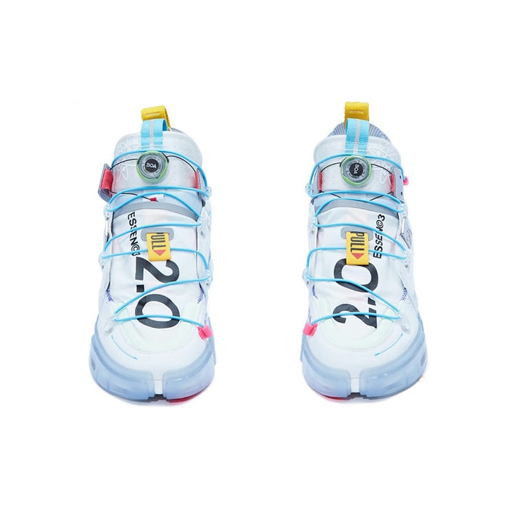 Li Ning Essence 2 Futuristisch Rutschfest Abriebfest Niedrig geschnitten Sport Freizeitschuhe Herren Weiß Grau AGWR021-2