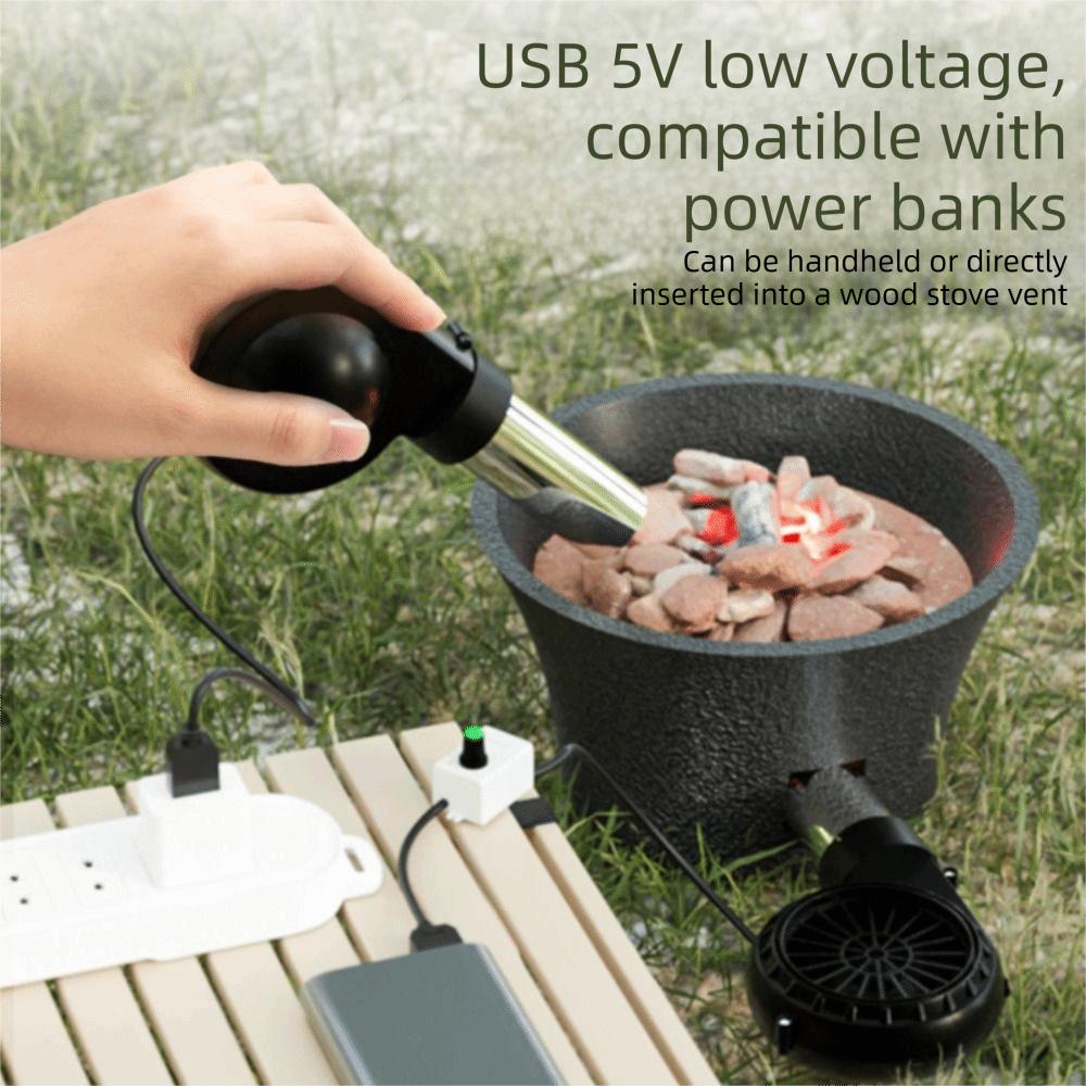 USB Power Supply Handheld Barbecue Fan Adjustable Speed BBQ Fan Barbecue Blower  Outdoor Grill