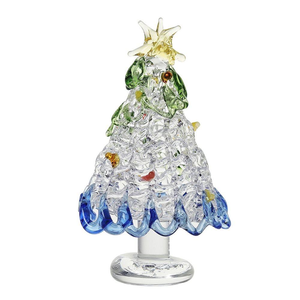 Cartoon Glass Christmas Tree Ornament Colorful Figurines Collectibles  Desktop