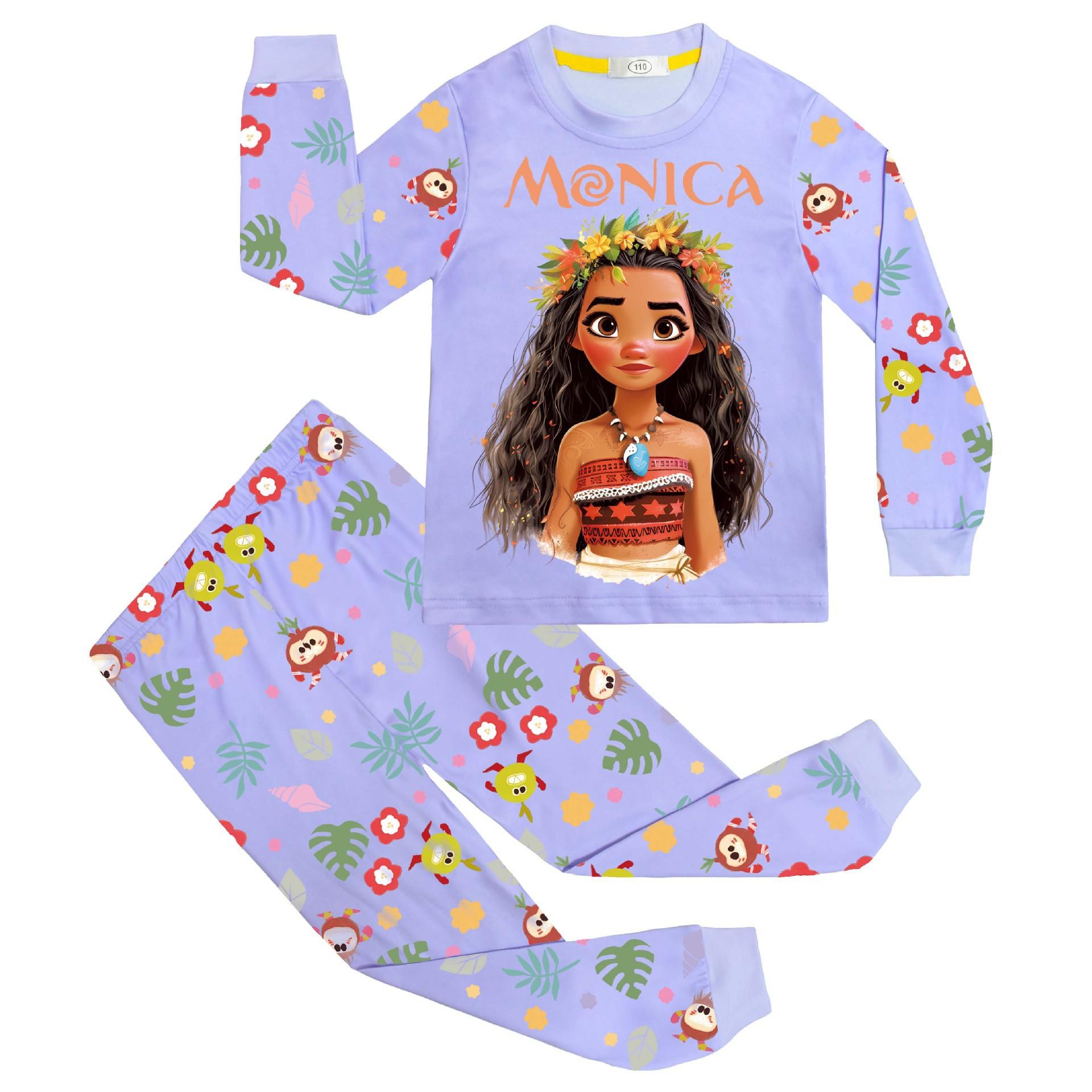 

Cartoon Digital Printing, Middle-Aged And Older Children S Loungewear Set, Long Sleeves + Pants Two-Piece Set 81071 110