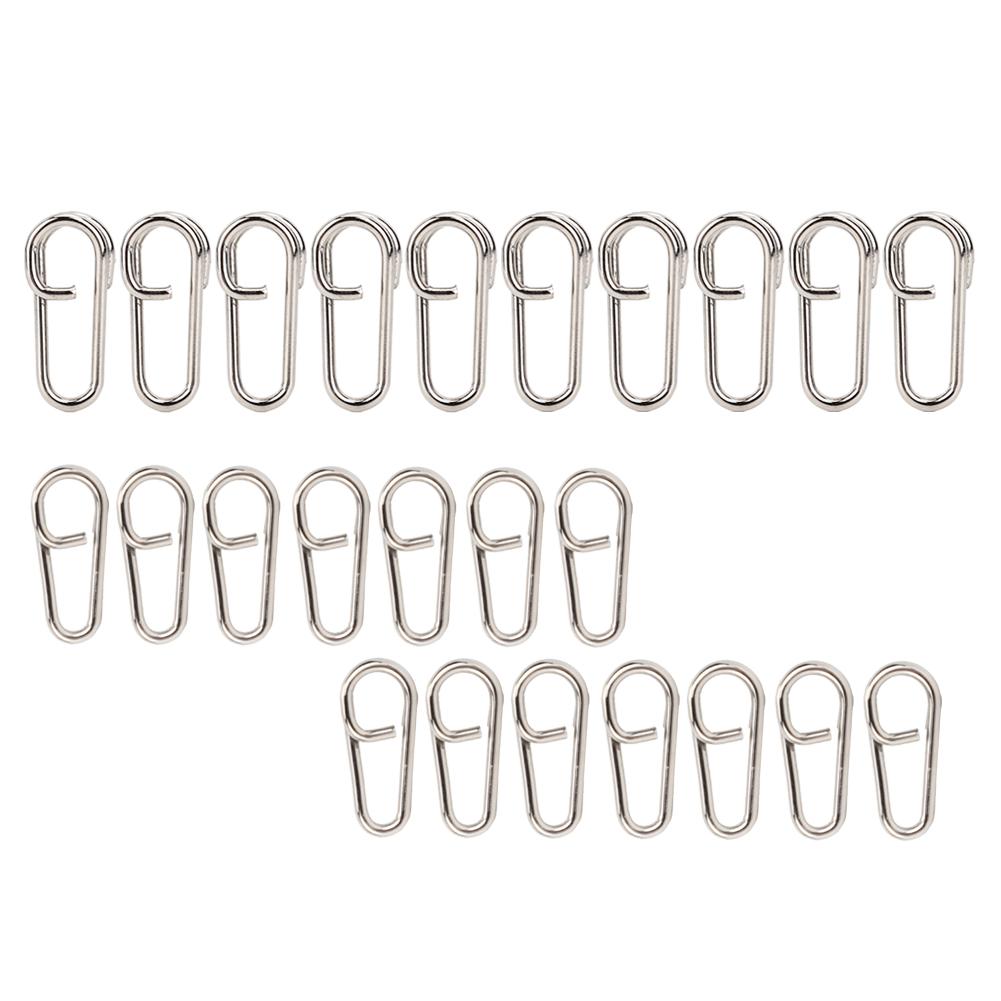 50PCS Powerful Oval Stainless Steel Fishing Clips Snaps Connector Interlock Accessories