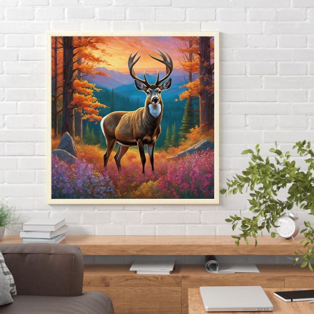 5D DIY Full Round Drill Diamond Painting Deer Kit Home Decoration Art Craft