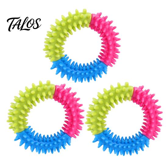 Bite Resistant Dog Toys for Aggressive Chewers Spiky Ring Toy, Rubber Chew Interactive Dental Cleaning Dogs Fetch And Teeth Toy Energy Consuming