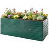 Galvanized Raised Planter, Rectangular, Open Bottom, 160 x 80 x 60 cm, Green
