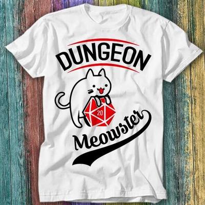 Dungeon Meowster Dragons Cat Monster DnD Guess I Ll Die RPG T Shirt Top Tee 219