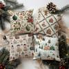 Festive Floral & Christmas Pattern Pillowcasesuitable For Sofa Car Bedroom Decorative Cushion Cover Pillow Cover