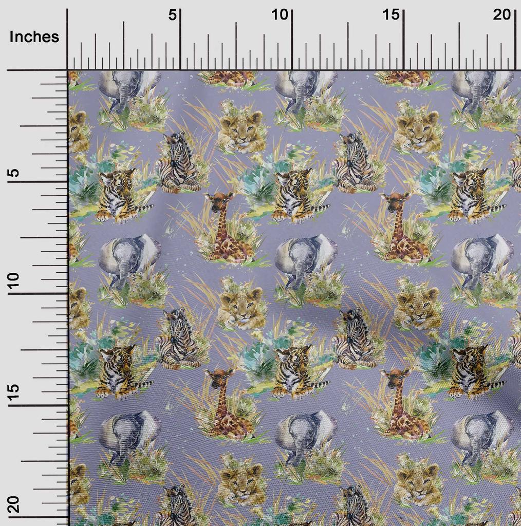 oneOone Bavlněný Flex Modrofialový Látka Zvíře Šicí Řemeslné Projekty Látkové Potisky na Metráž 40 Palců