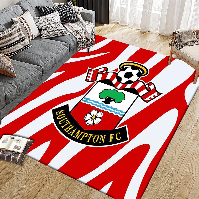 Southampton FC Flannel Pattern Square Carpet,Area Rug,Carpet Rug for Living Room Bedroom Sofa Playroom Decor,Non-slip Floor Mat