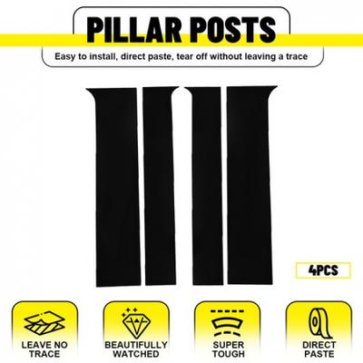 Black Pillar Post Window Trim Kits For Chevy Colorado GMC Canyon 2015- EXV