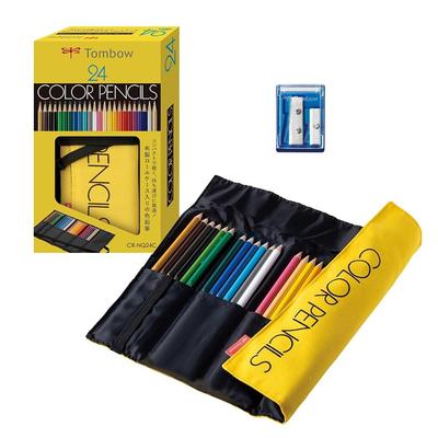 Tombow Colored 24 Roll Case and Compact with Mini Pencil Pencils, Colors, (Lightweight Storage), Sharpener, MJ-CRNQ24CQAAZ