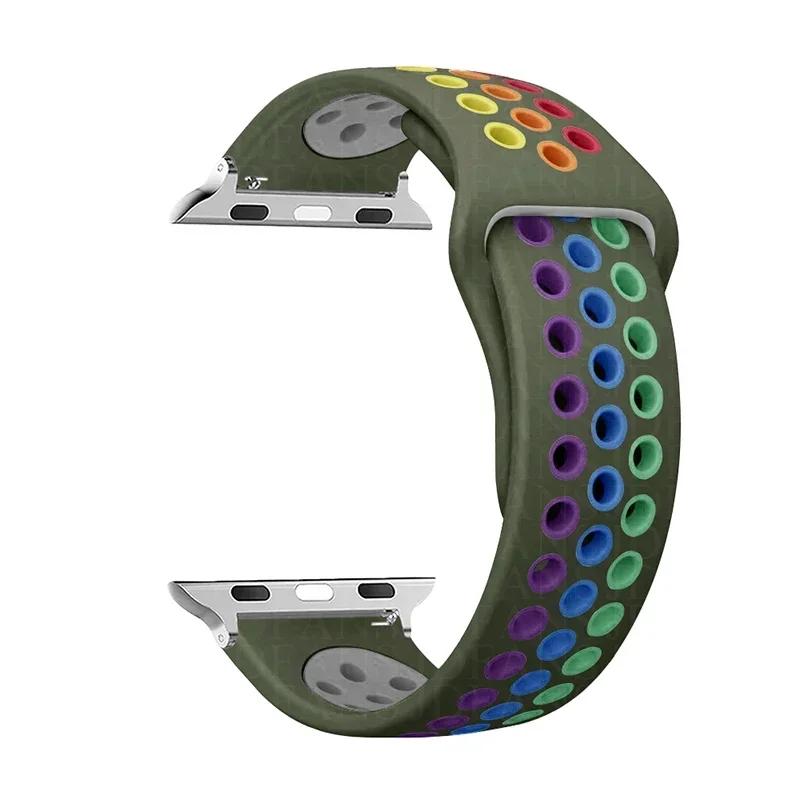 Sport Loop Strap für Apple Watch Band Ultra 2 49 mm 44 mm 40 mm 41 mm 45 mm 42 mm 38 mm Silikonarmband iWatch Serie 9-8-7 6 5 4 SE