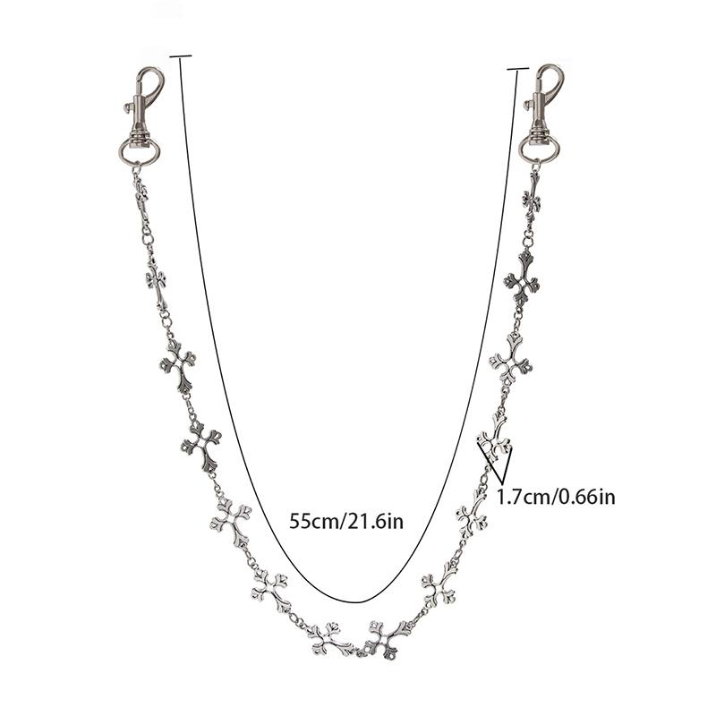 

[ZYS]Vintage Goth Punk Waist Chain For Men Punk Jeans Pants Chain Hip Hop Cross Pants Chain Trendy Waist Chain Accessories Gifts
