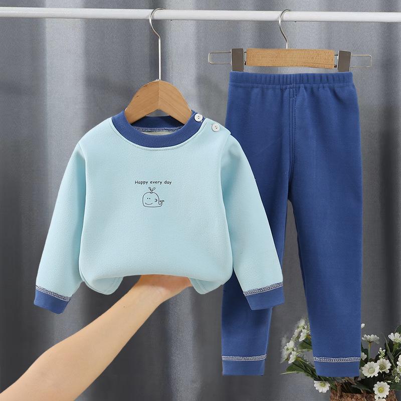 Winter Kids Thermal Underwear Set Cation Warm Cozy Soft Teenage Boys Girls Underwear Set Long Johns Solid Kids Thermal Clothing