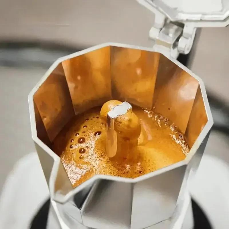 Aluminium Moka Kanne Kaffeemaschine in verschiedenen Größen (50/100/150/300ml) - Langlebiger Espressokocher für den Heimgebrauch & Outdoor-Camping