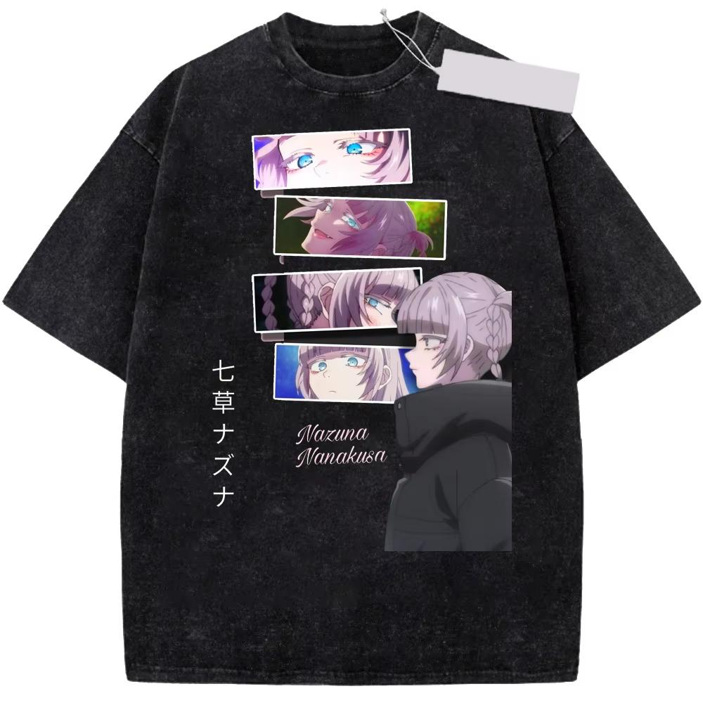 Hot Selling High Quality Loose Unisex Washed T-Shirt With Call of The Night Nazuna Print Unique Apparel Suitable For All Seasons