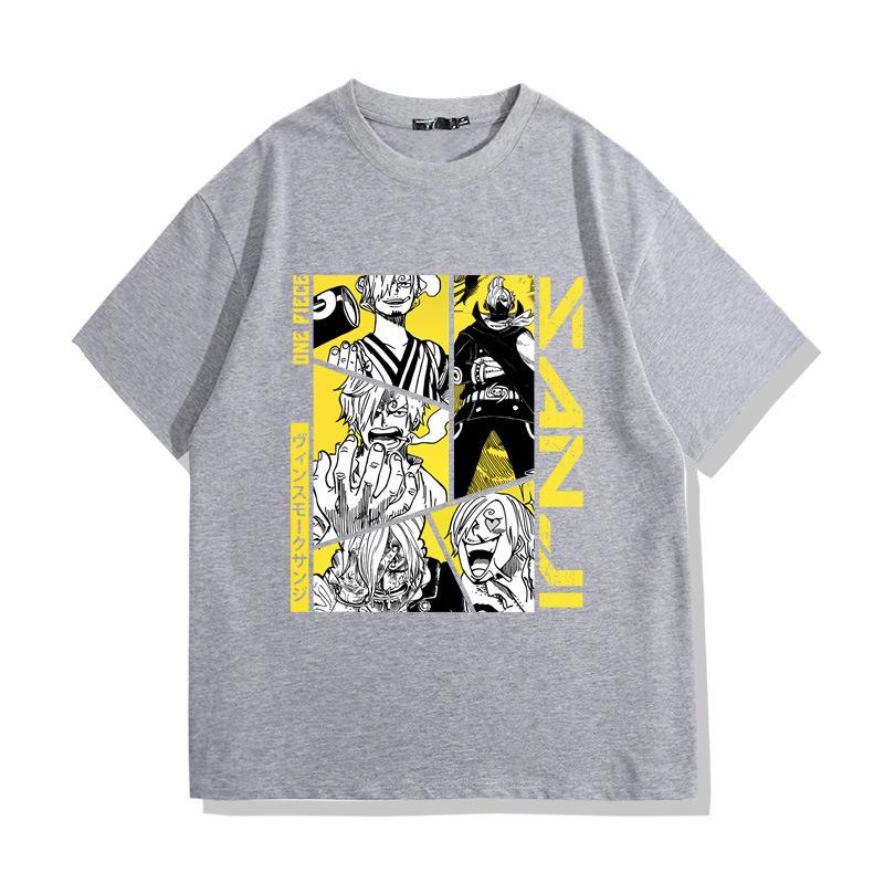 Pánské tričko s japonským anime a mangou SANJI Klasické grafické tričko pro ženy Pánské oblečení Bavlna Krátký rukáv Ležérní Volné Topy