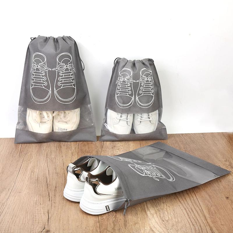 5pcs Non-woven Shoes Bag Storage Bag with Drawstring Strap Mouth Shoes Storage Bag, Shoes Dustproof Bag, Travel Shoes Storage Bag