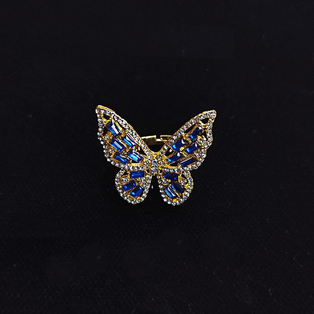 Sparkling Diamond Open Butterfly Ring - Elegant Women's Jewelry