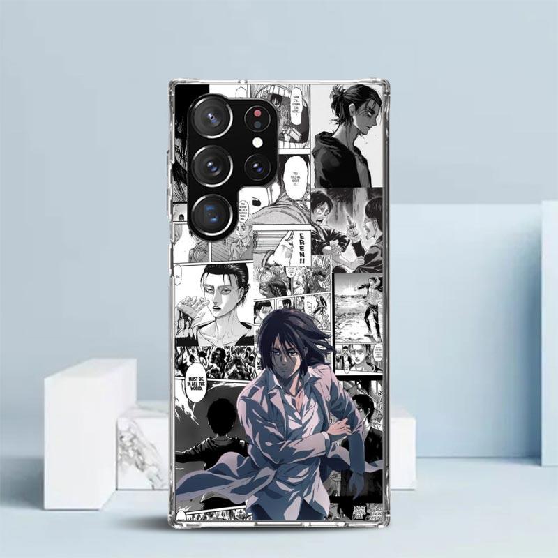 Attack Titan Anime Phone Case For Samsung Galaxy S24 S25 Edge S26 Ultra S22 S23 Plus S21 + S20 FE Soft TPU Back Cover Galaxy S22