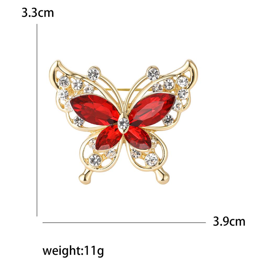 Wind Fashion Rhinestone Butterfly Brooch, Personalized Alloy Insect Pin Temperament Clothing Accessories