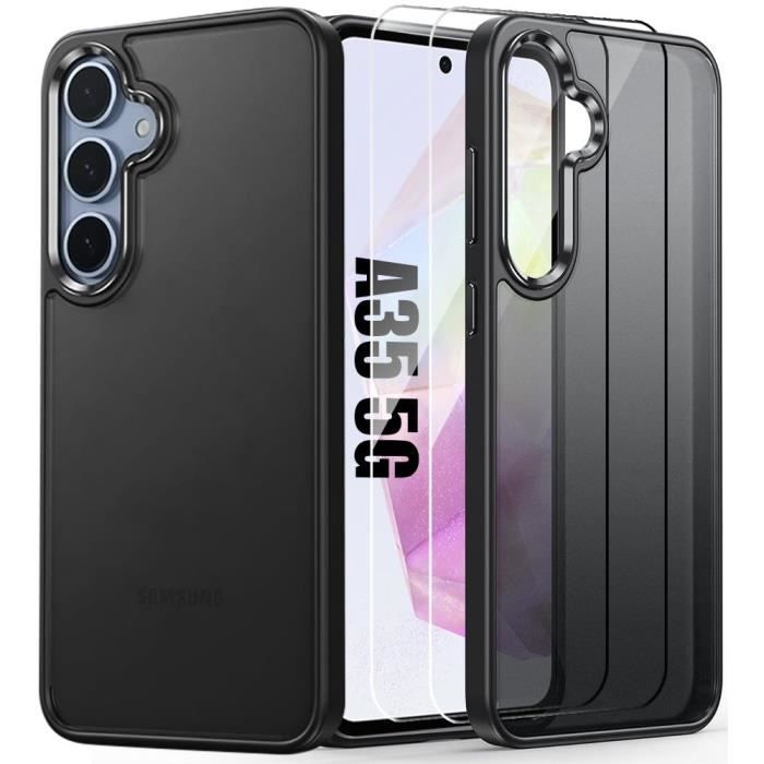 Coque - BOOLING - Samsung Galaxy A35 5G - Souple - Dos Translucide - 2 Verres Trempés