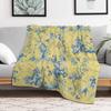 Blue and Yellow Toile Throw Blanket Versatile Cozy Throw Blanket for All Occasions