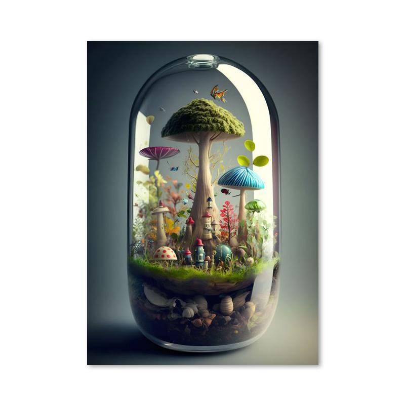 In Bottle Castle Forest Beach Hot Air Balloon Canvas Printings Posters and Prints Wall Art Pictures for Living Room Home Decor