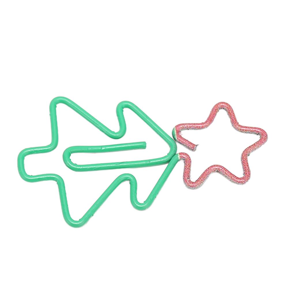 100Pcs Fancy Paperclips Christmas Tree Style Electroplated Multi Purpose Cute Paper Clips for Home S