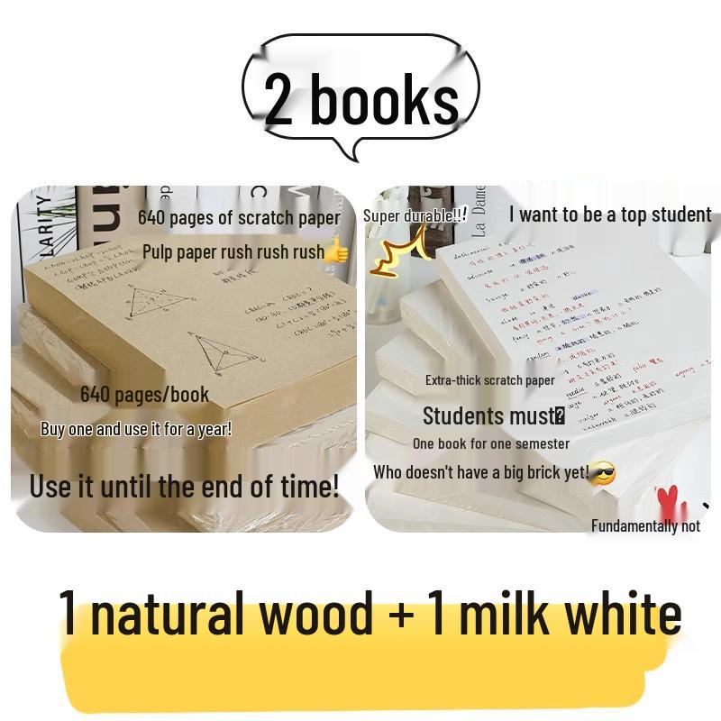 Thick Paper Milk Brick Notebook for High School Students - Ideal for Note-taking, Sketching, and Drafting