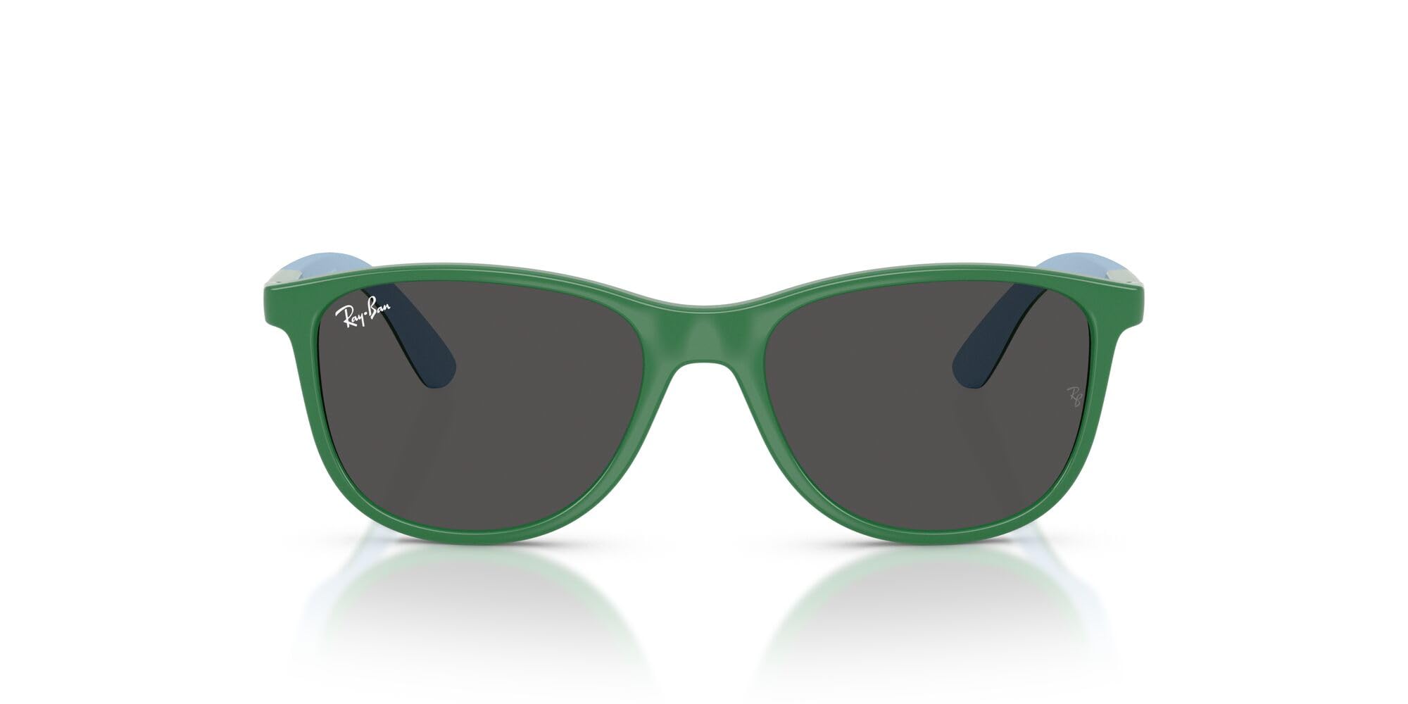 Sunglasses RUBBER LIGHT BLUE DARK GREY JUNIOR 0RJ9077SF 71888749 GREEN ON Polarized [Ray-Ban]