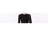 Black Faux Two-Piece Long-Sleeve T-Shirt - 2024 Spring/Autumn Pleated Color Block Slimming Fashion Top