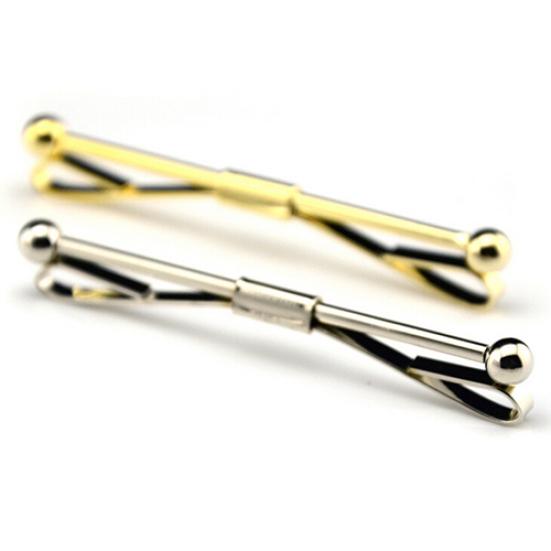 Gentlemen Tie Clip Bar Clasp Cravat Pin Skinny Collar Silver Gold Necktie Brooch