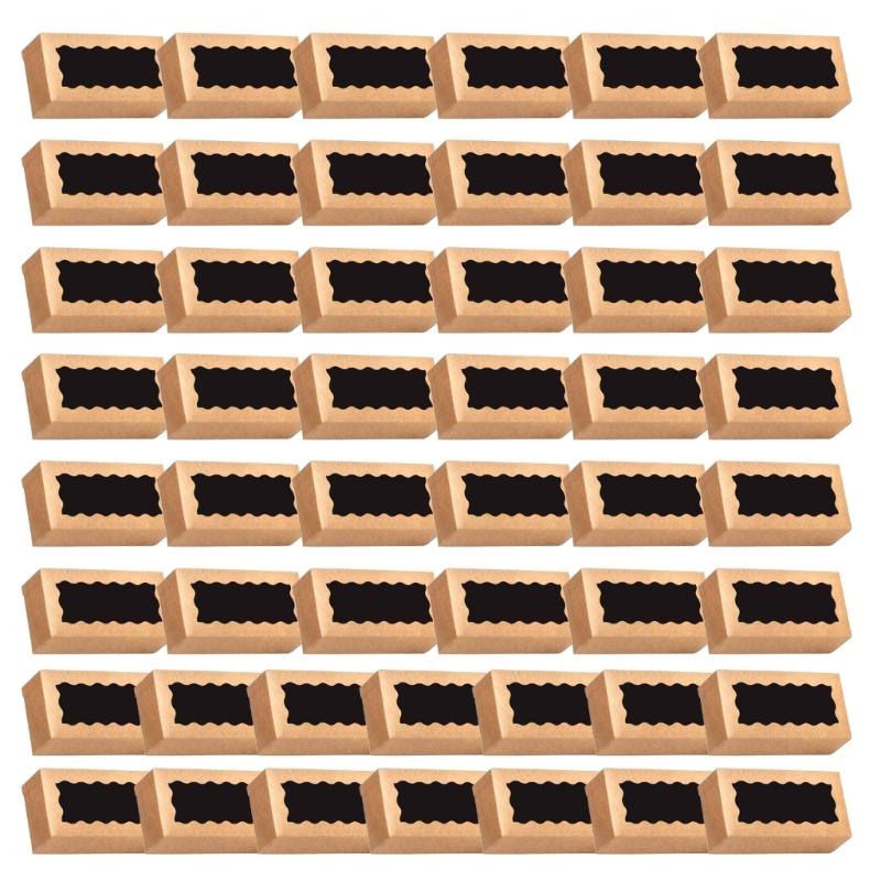 Pack Of 50 Clear Macarons Boxes Pastry Display Case Cardboard Gift Boxes for Christmas Birthday Wedding Party Favor