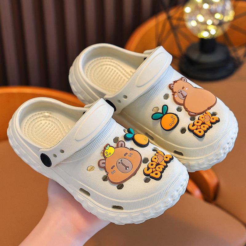 Kapibara Summer Boys' Clog Shoes, Cushioned Feel, Non-Slip, Parent-Child Matching, Closed-Toe, Breathable Children's Sandals
