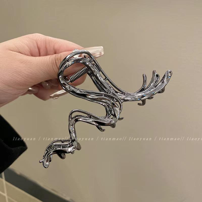 High-End Metal Butterfly Hair Clip for Women - Large, Elegant 2024 Style Shark Clip