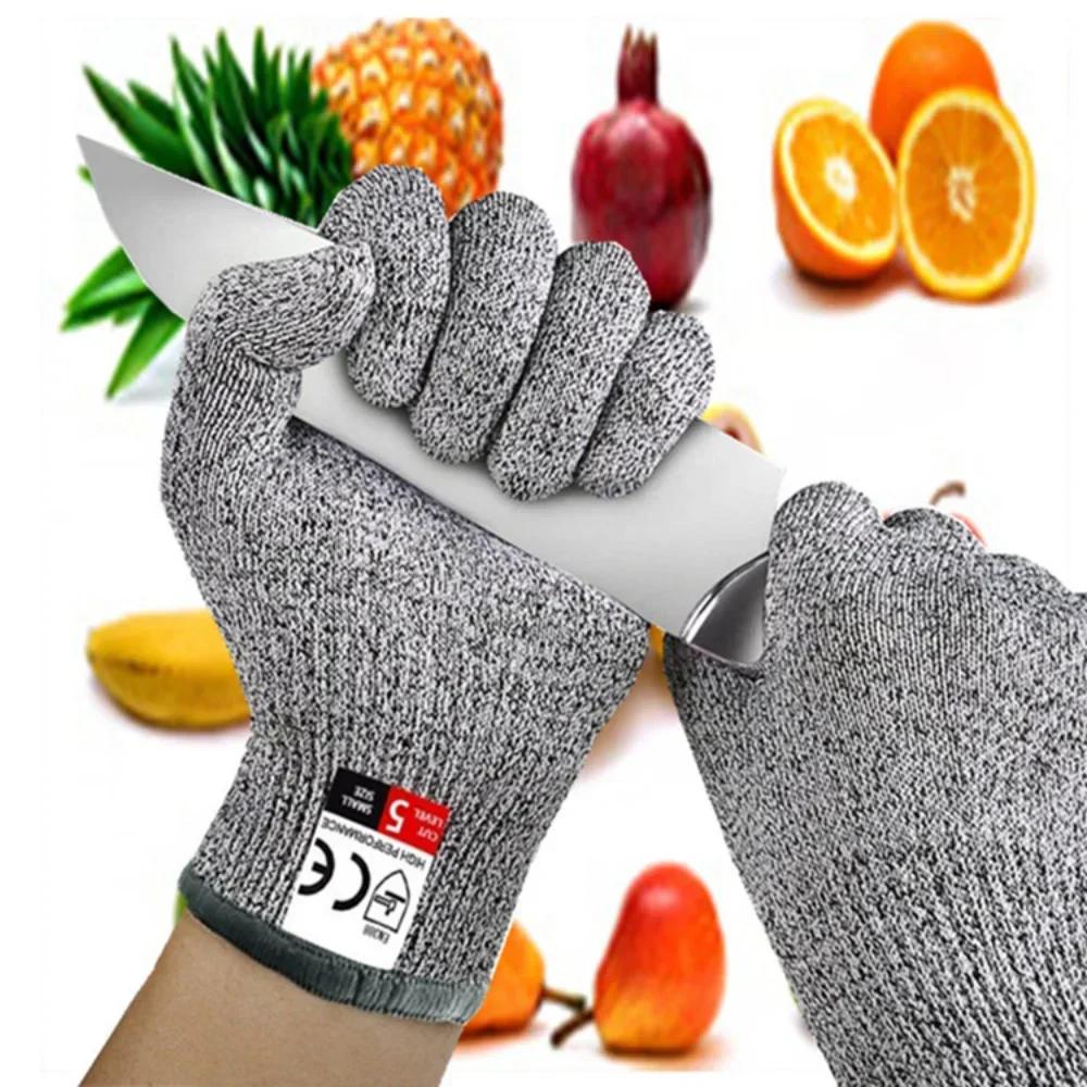 Cut Resistant Gloves with Grip Dots-Breathable&Lightweight Chef's Gloves-Ambidextrous-Cut Resistant for Kitchen or Woodworking